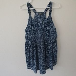 Express blue floral tank sz L